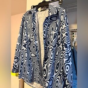 SHEIN blue Abstract flannel